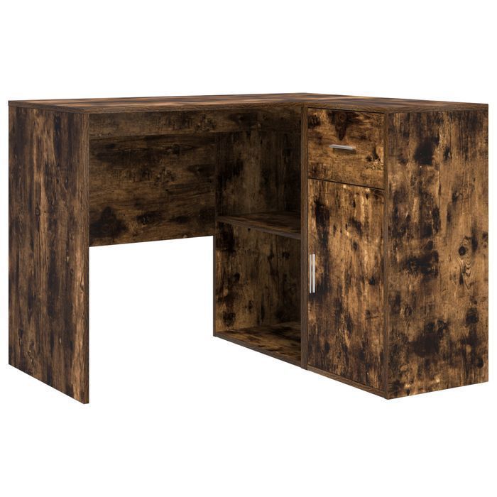 Vidaxl Biurko Narożne Wędzone Dębowe 102X88X75 Cm Drewno Inżynieryjne