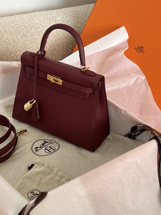 Torebka Hermes Kelly 25 burgund