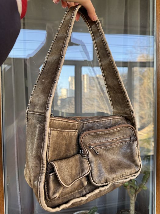 Сумка вінтажна бершка коричнева vintage brown bag bershka