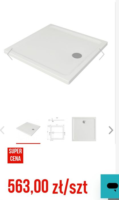 Brodzik tako slim 90/90 /4m