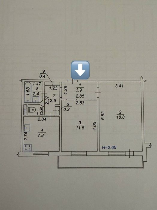 ‼️БЕЗ %‼️Продаж 2-х кім квартири, 53,5м2 у ВИШНЕВОМУ не кутова