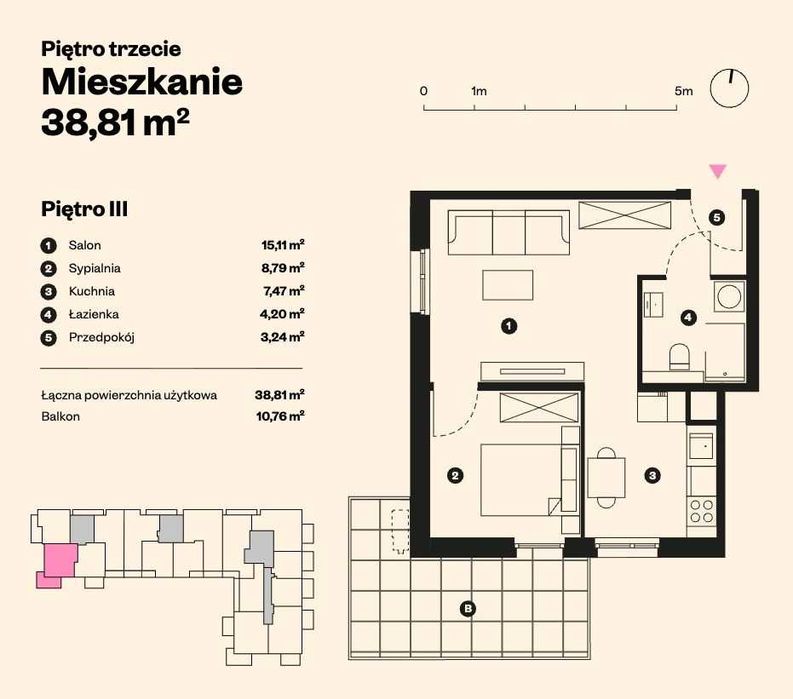 Jasne 2 pokoje z wielkim balkonem przy Łąkach Nowohuckich! Bez PCC.
