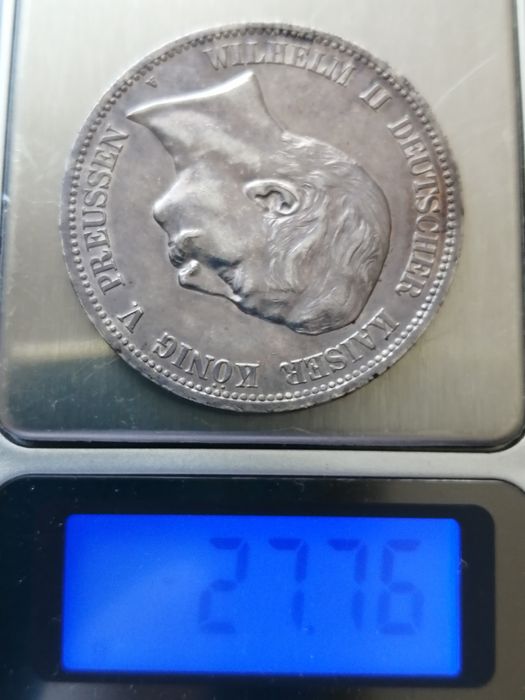 Монета 1902р Вільгельм II срібло, 5 марок
