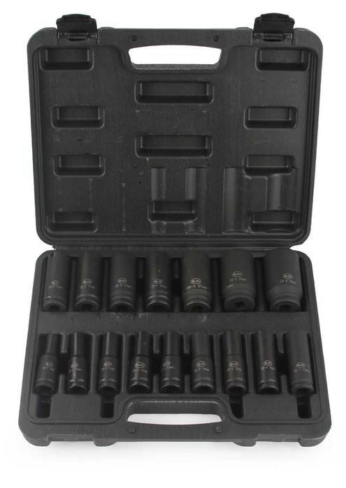 Zestaw Nasadek Udarowych 16szt. 1/2" 8-32mm BJC /walizka/ długie