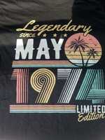 Koszulka MAJ 1974 na urodziny T-shirt legendary limited
