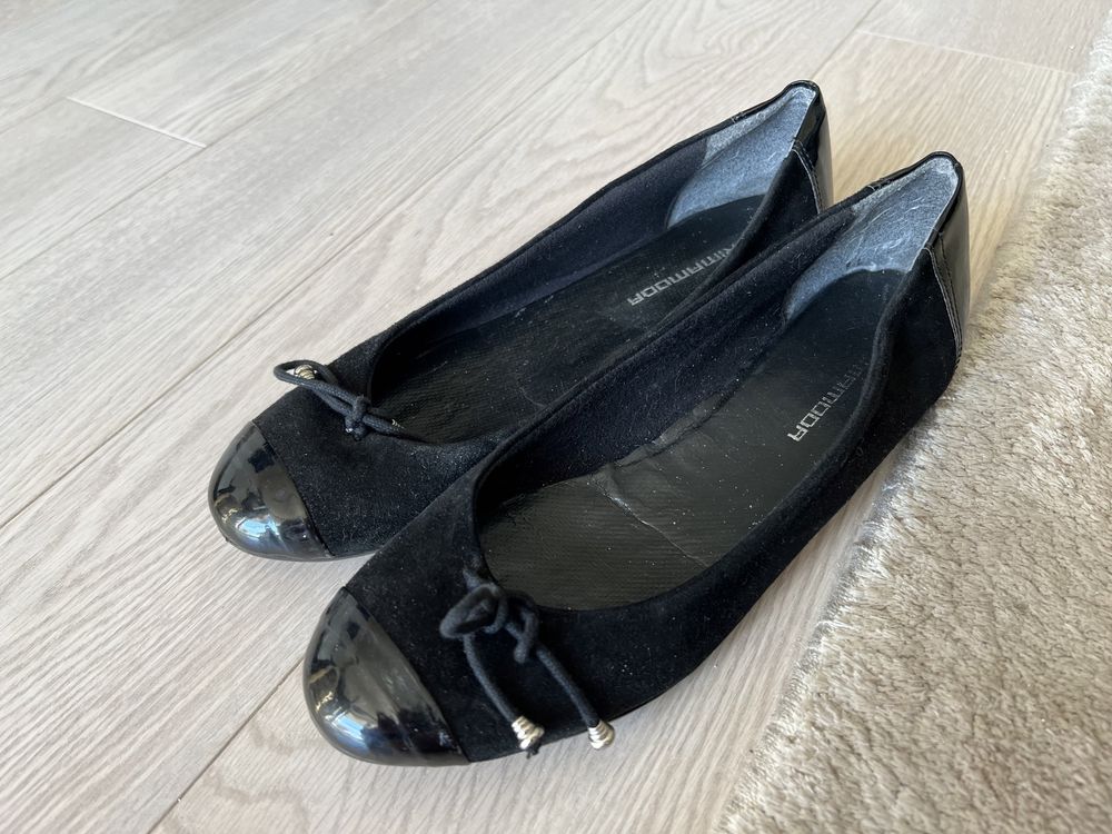 Czarne baleriny balerinki Prima Moda Primamoda 40