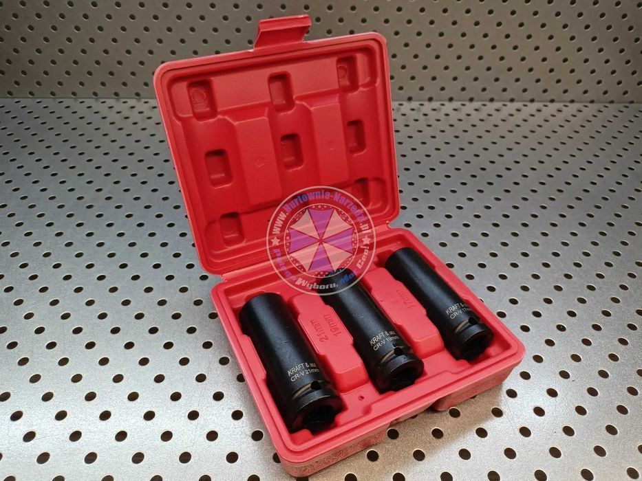 Nasadki udarowe 17mm 19mm 21mm komplet nasadek udarowych długich