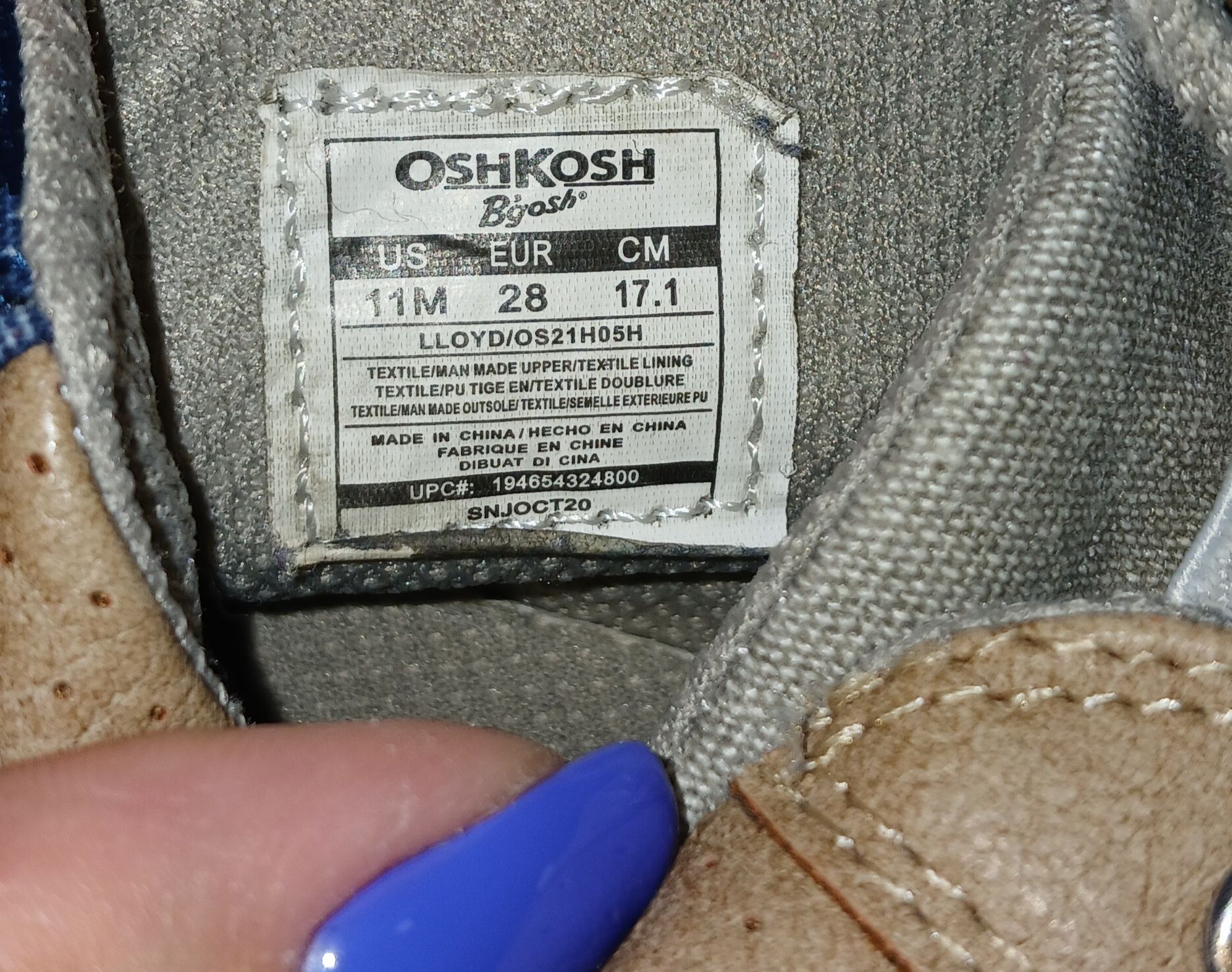 Ботинки хлопчик Osh Kosh р.28