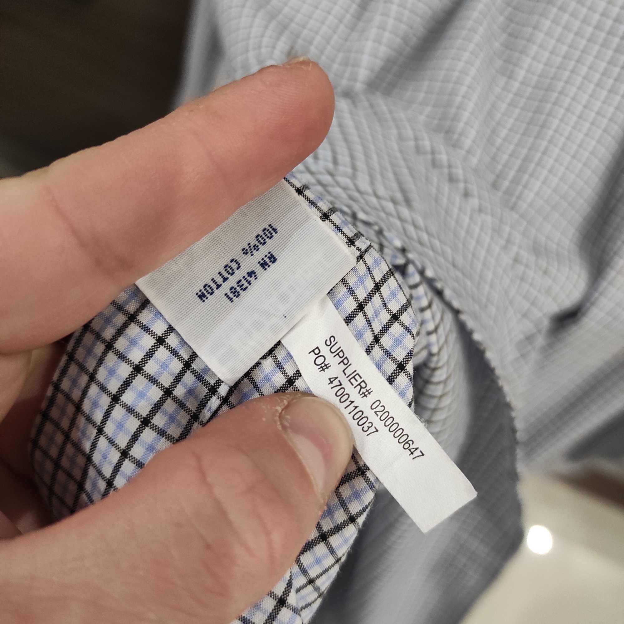 Ralph Lauren Non-Iron Koszula Elegancka W Kratkę Z Długim Rękawem XL