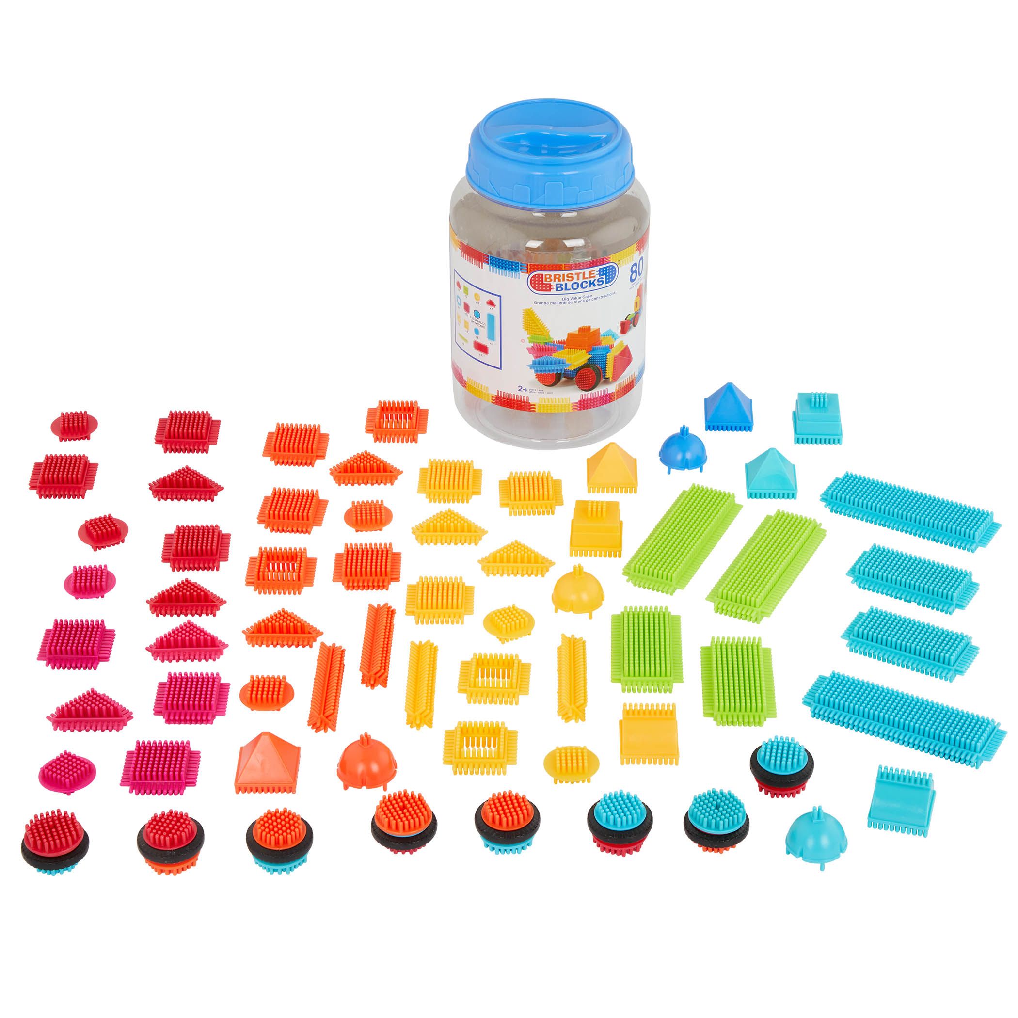 Klocki Jeżyki- 80 elementów w słoju-Bristle Blocks in Jar