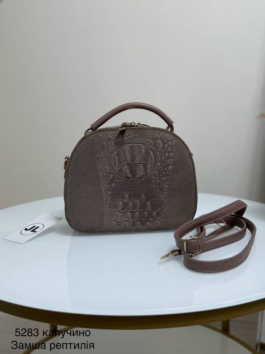 Сумка жіноча з натуральної замші рептилія та штучної шкіри