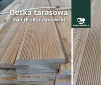 Deska tarasowa drewniana ryflowana 27x145x4000 świerk skandynawski