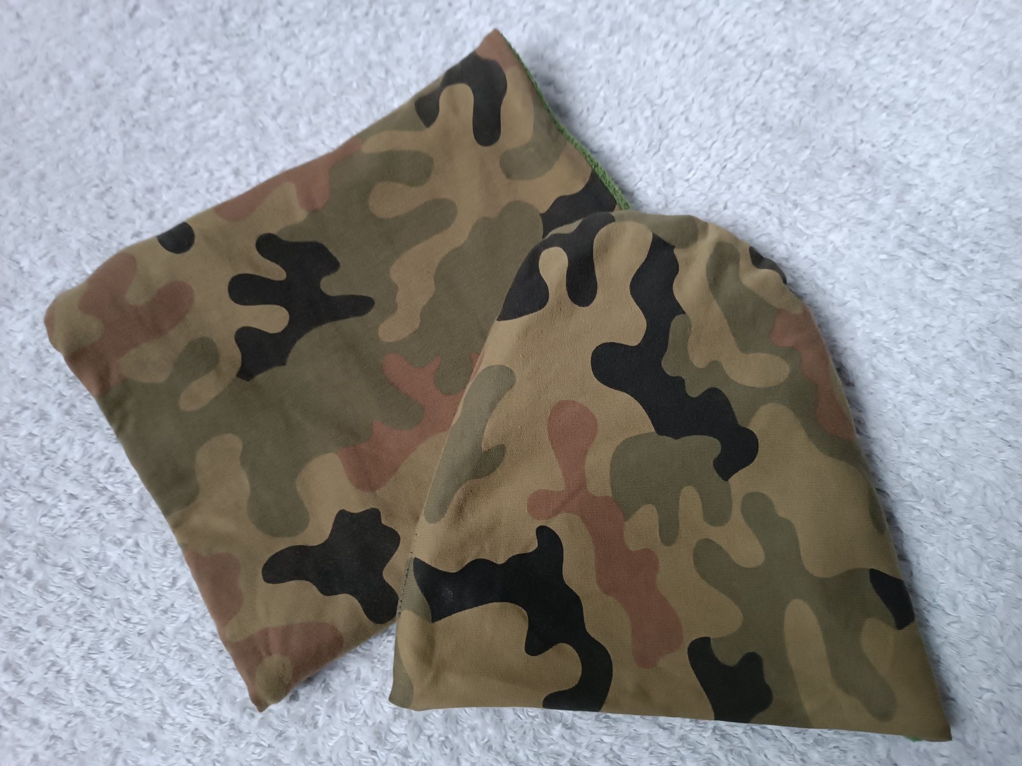Zestaw zimowy czapka komin na polarze moro 50cm