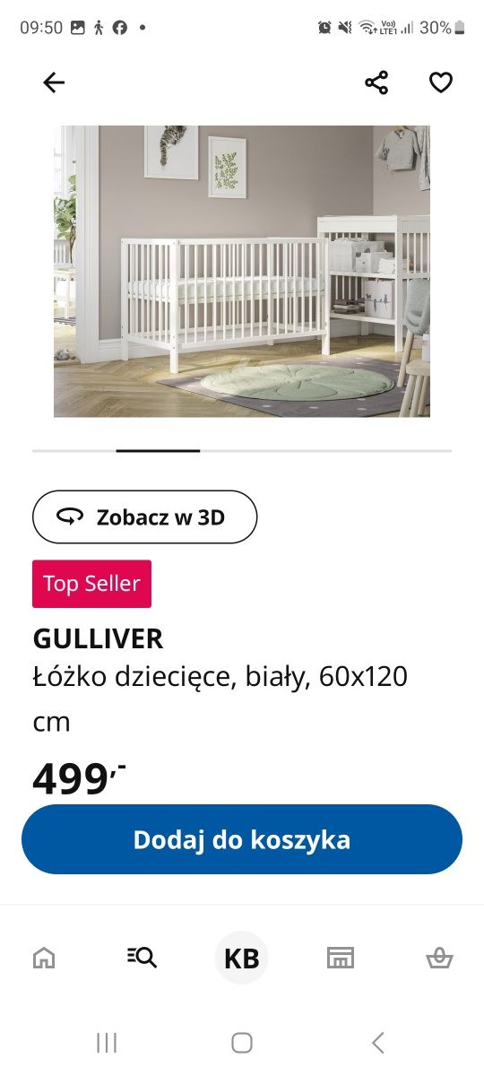 Łóżeczko niemowlęce Ikea