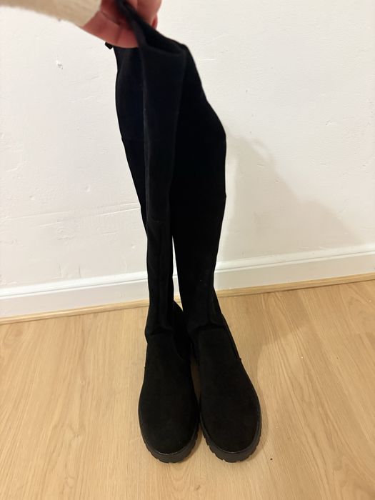 Botas cano alto camurca pretas