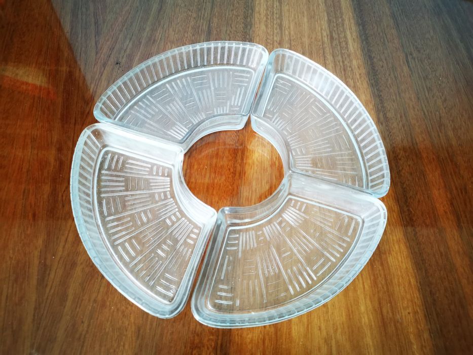 szklane talerze na przekąski tapas lata 80 5szt prl