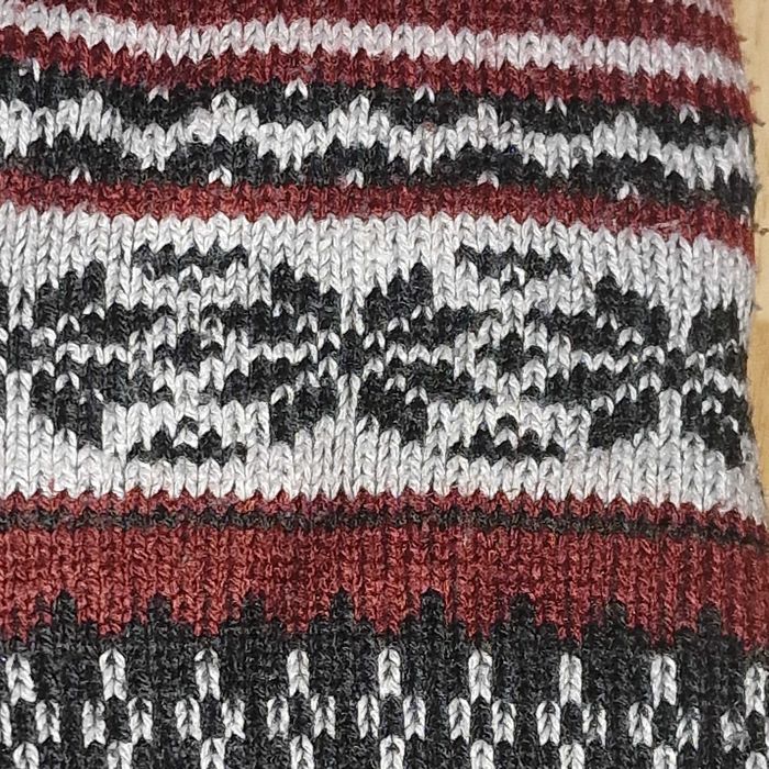 Antypoślizgowe grube ocieplane skarpety z futrem, wzór skandynawski