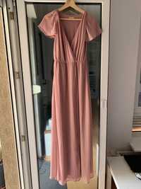 Sukienka boho wesele maxi v neck S-M (36-38)