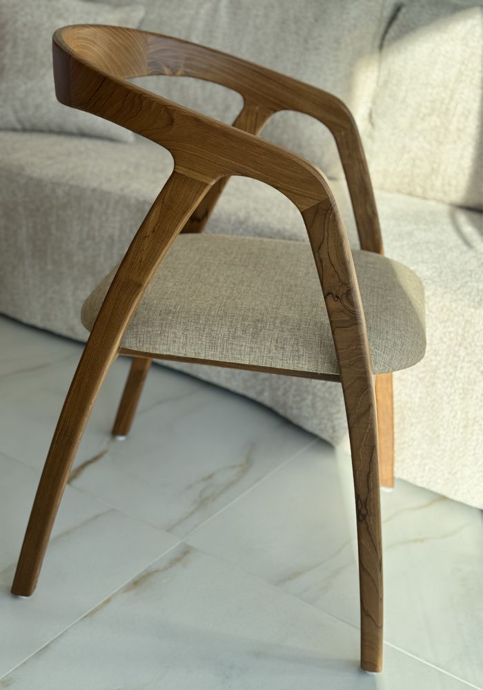 Krzesło tapicerowane z drewna tekowego przepiekne wykonane ręcznie