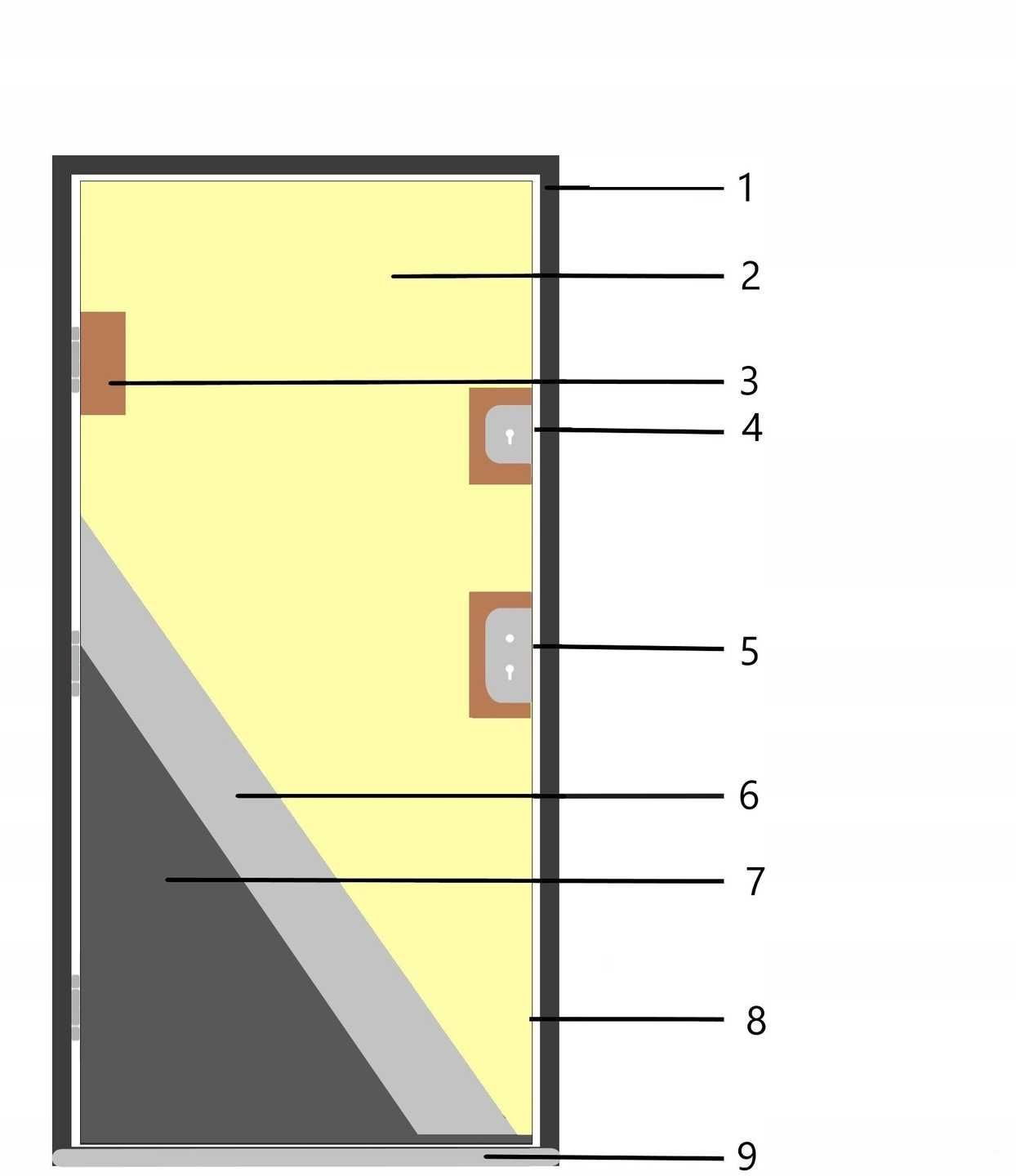 Drzwi wejściowe 72 mm SI-CP GLASS XL PREMIUM lustro wen. BIAŁY 90 L/P