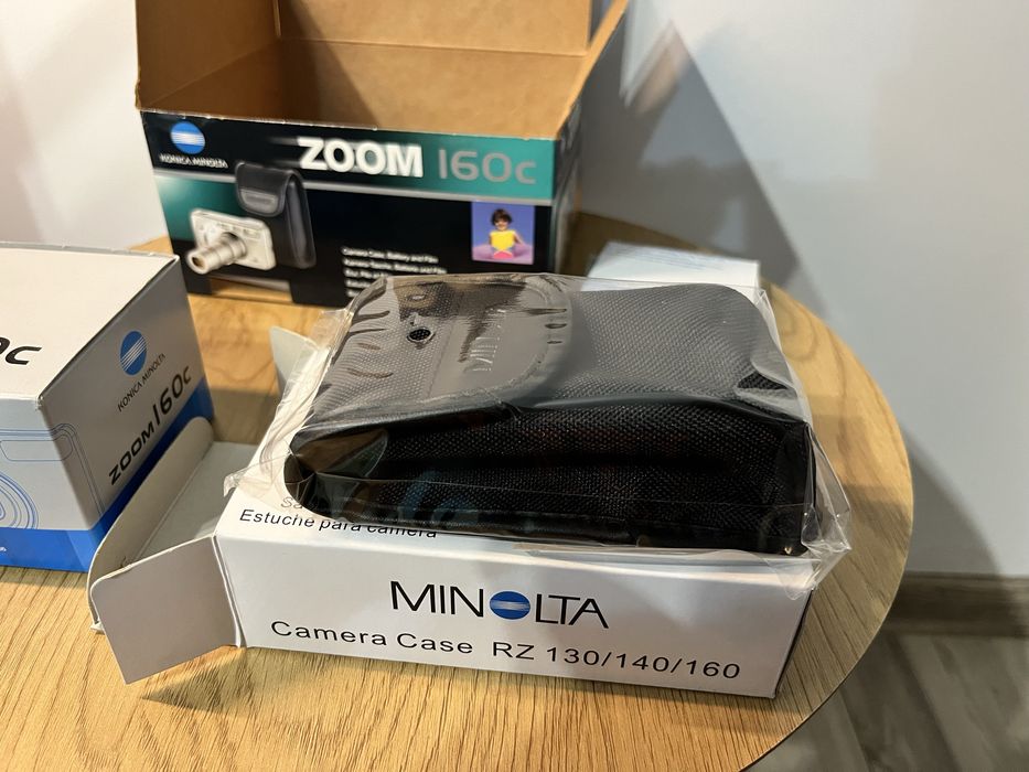 Nowy aparat analogowy Konica Minolta Zoom 160c 35mm komplet