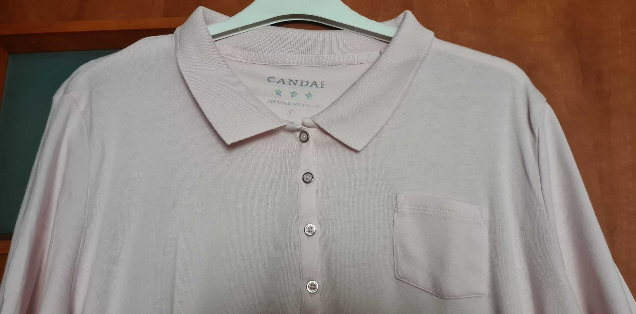 C&A Canda jasnoróżowa polówka, t-shirt roz 46/48