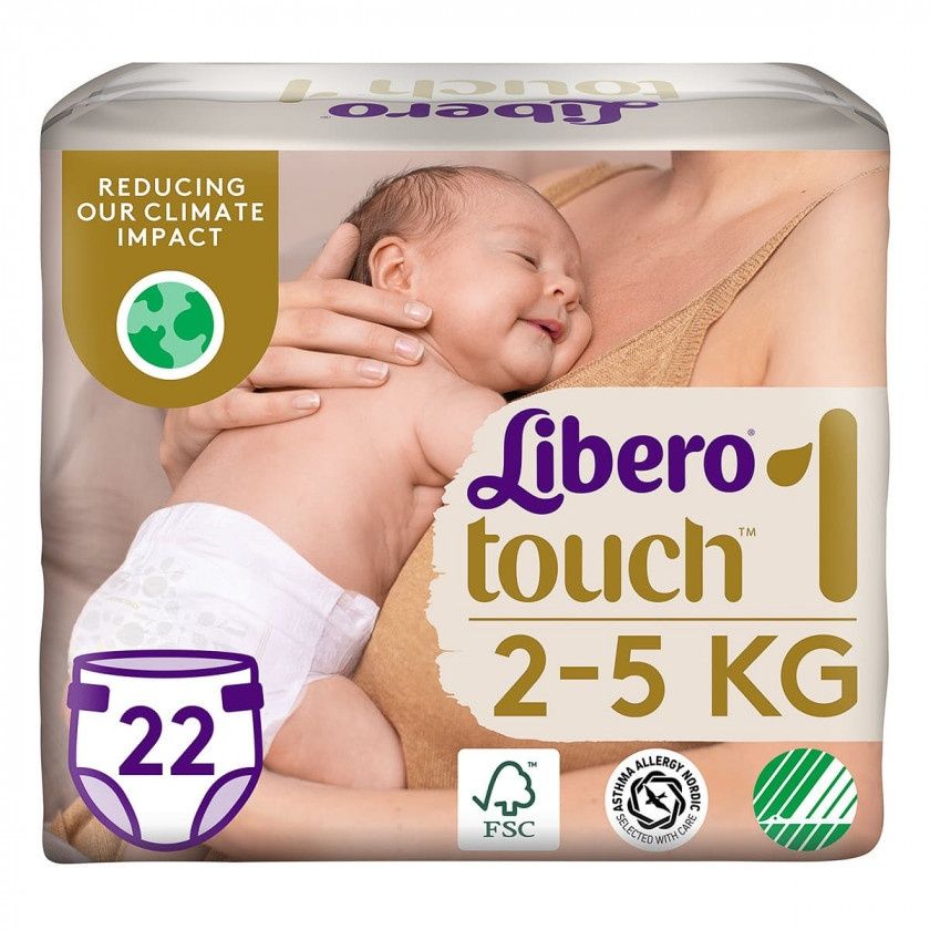 Подгузники Libero Touch 1(22шт)підгузки Ліберо 0,1,2,3,4,5,6,7