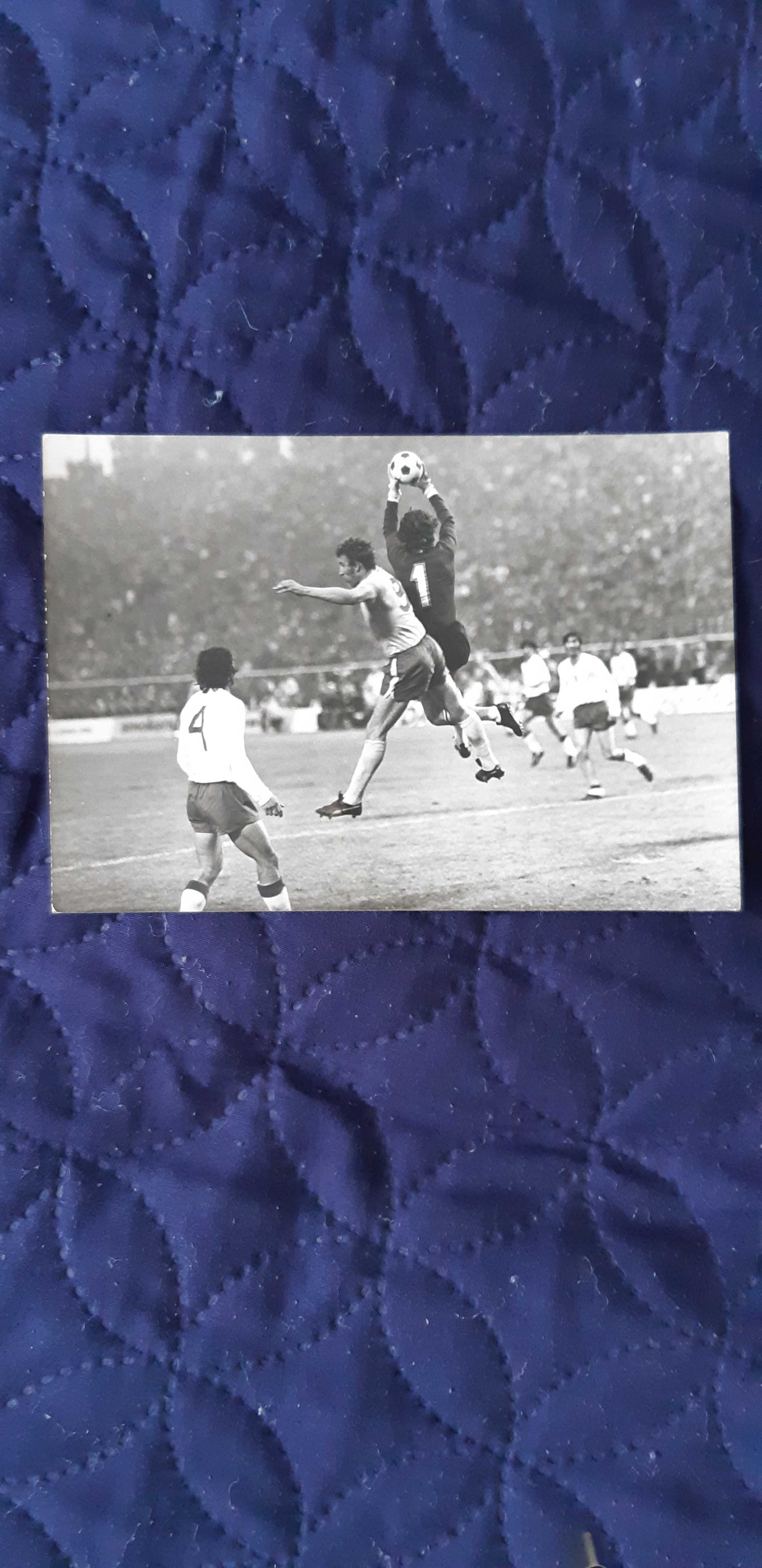pocztówka Polska - Anglia 1973 Stadion śląski Jan Tomaszewski