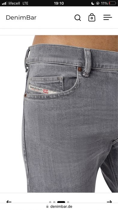 Сірі Джинси Diesel slim D-Luster