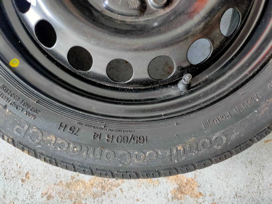 Jante suplente 4 furos e Pneu 165/60 R14