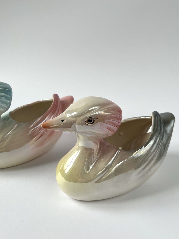 japońskie porcelanowe kaczki w perłowej masie