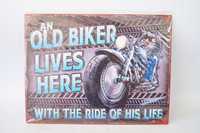 Plakat szyld metalowy 33/25 cm OLD BIKER