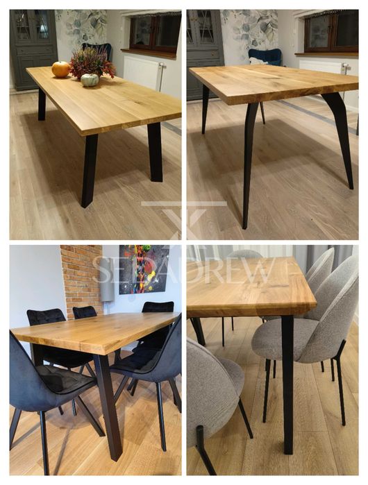 Stoły stoliki drewniane dębowe do salonu jadalni loft na wymiar