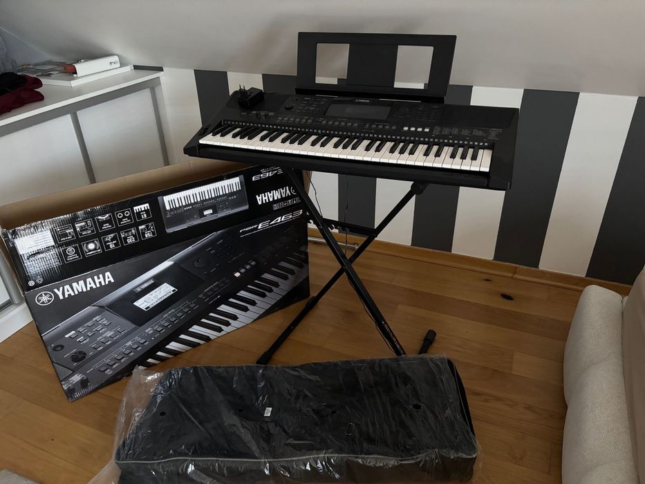 Zestaw Keyboard Yamaha psr E463 + stojak + Nowy pokrowiec