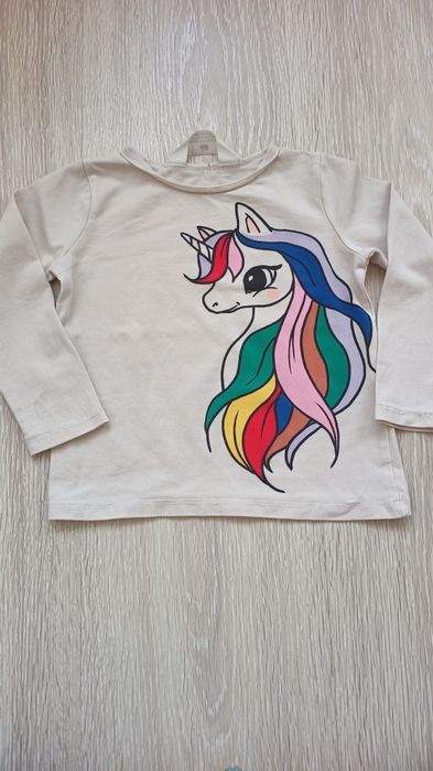 Bluzka z długim rękawem, jednorożec, r.92 H&M