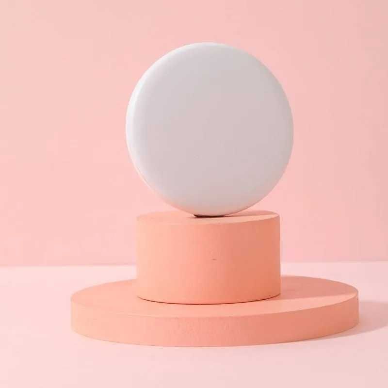 Зеркальце карманное косметическое с LED подсветкой , розовое