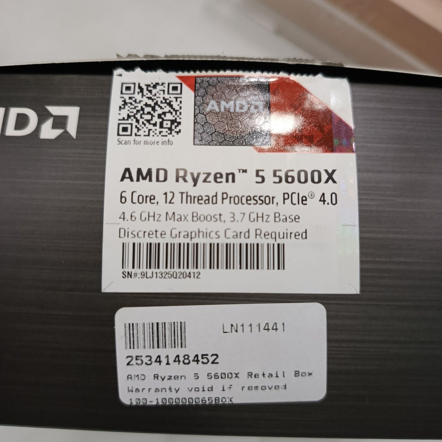 AMD Ryzen 5 5600x, 3.7GHz, 6 rdzeni, PCle 4.0