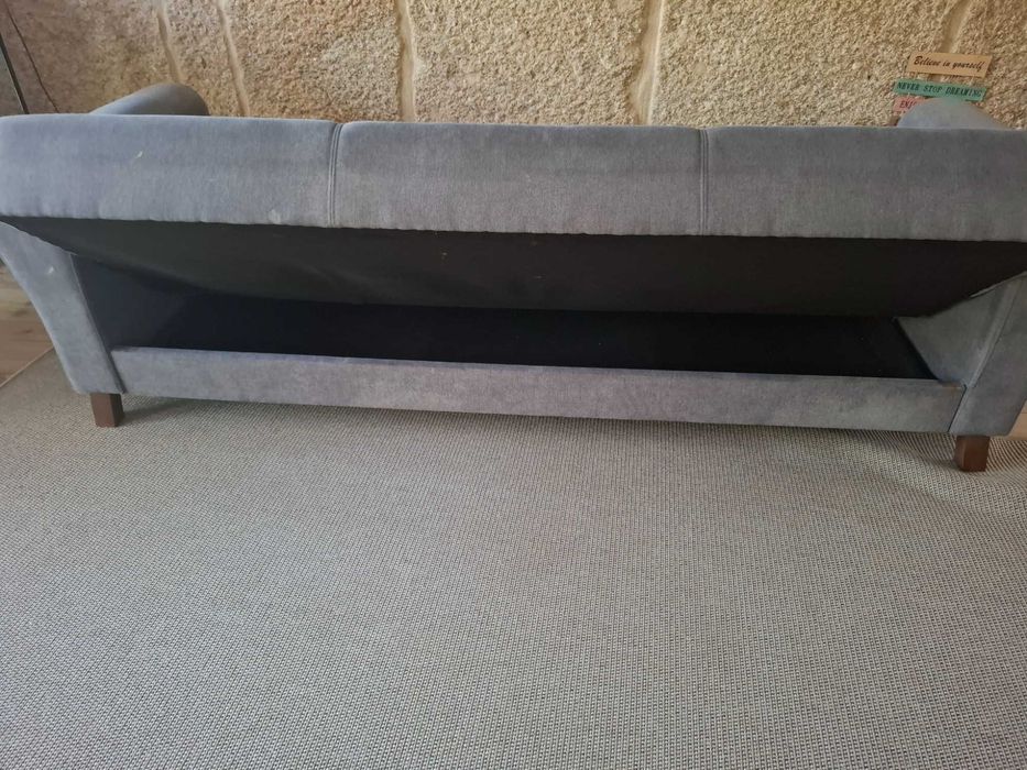 Sofá-Cama Cinza 2 lugares