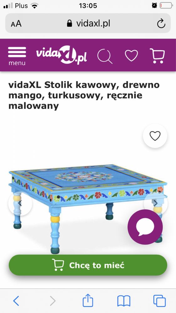 Stolik ręcznie malowany vidaXL