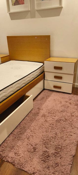 Quarto individual completo, convertível em berço e fraldário