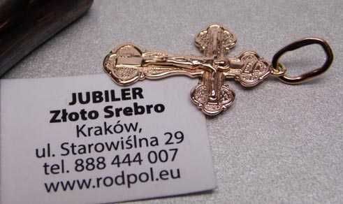 Krzyżyk spasi i sochrani różowe złoto