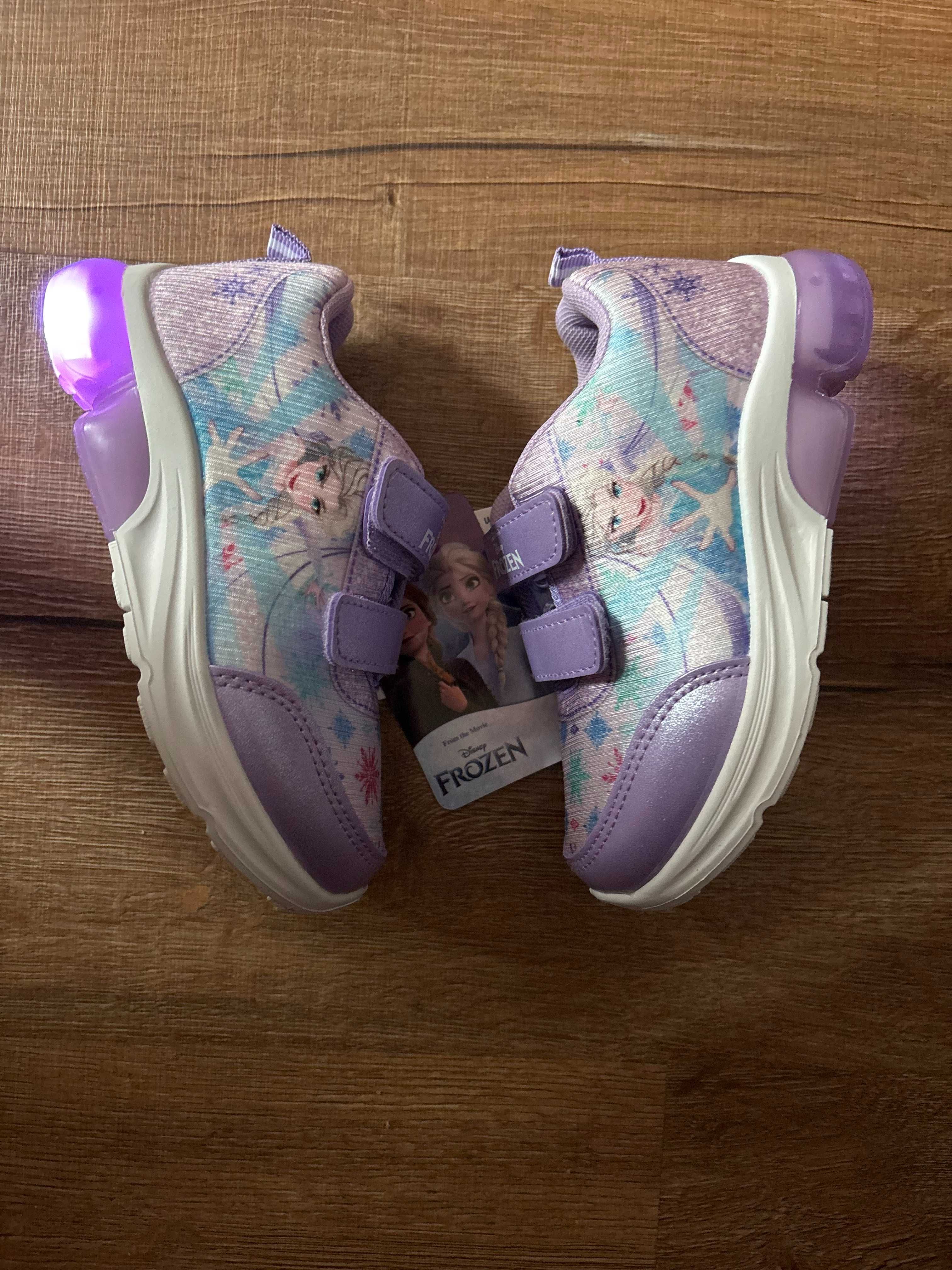 Elza, Frozen, Kraina Lodu buty świecące, migająca podeszwa Led