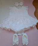 Sukienka do chrztu Milulove AIDA ecru 68 cm