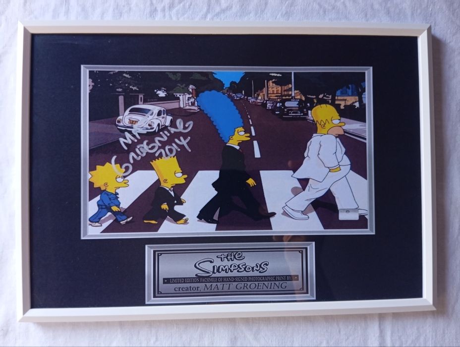 Moldura Série The Simpsons Abbey Road com Autógrafo (A4)