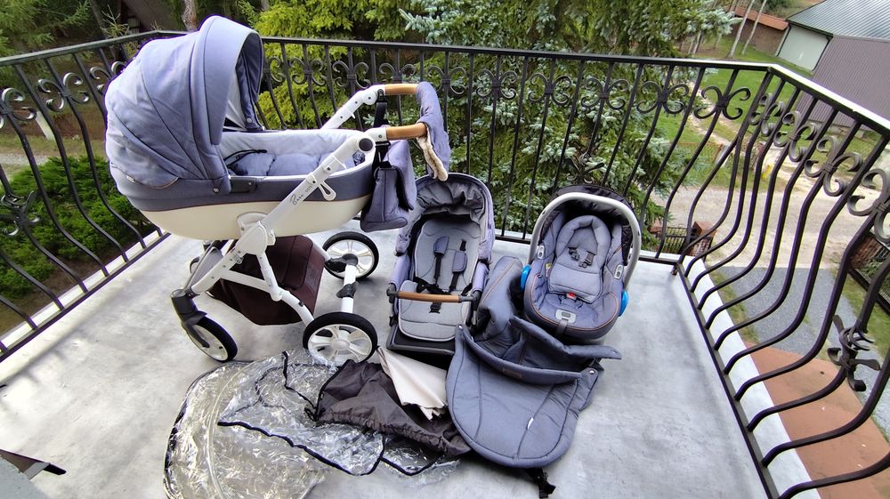 Wózek 3w1 Roan Bass Soft  z pełnym wyposażeniem + baza ISOFIX