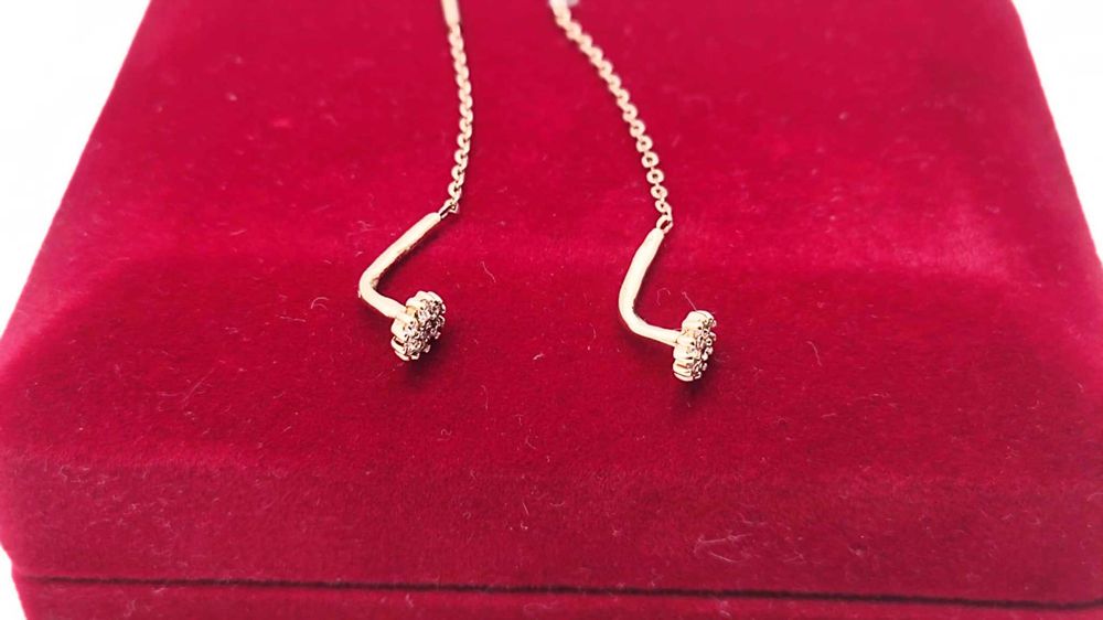 Eleganckie długie kolczyki próby 585 - 1,02g