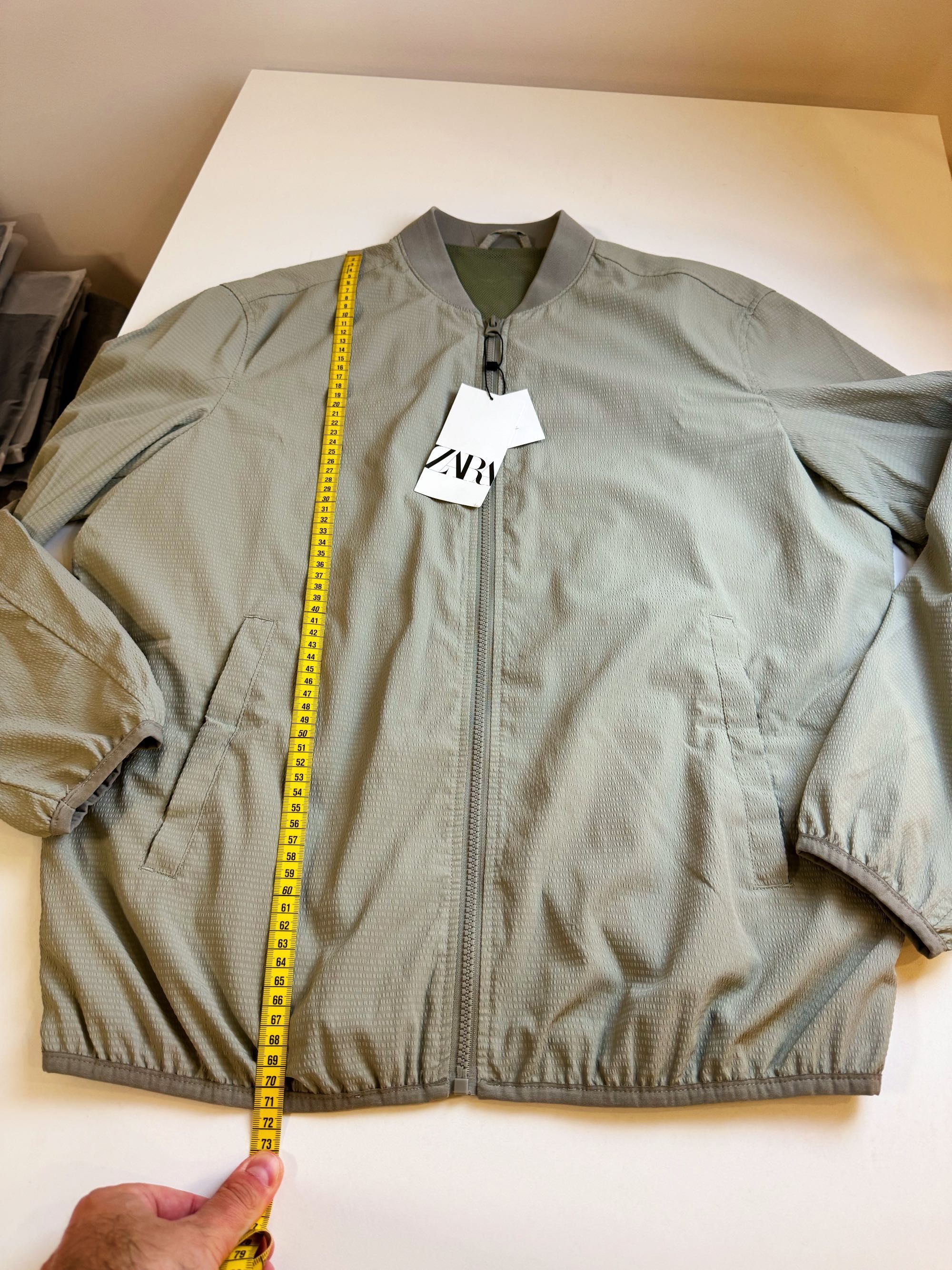 Bomber Jacket Zara kurtka khaki zielona lekka wiatrówka rozmiar L