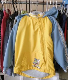 Cool Club, Kurtka chłopięca z kapturem, żółta, Tom & Jerry