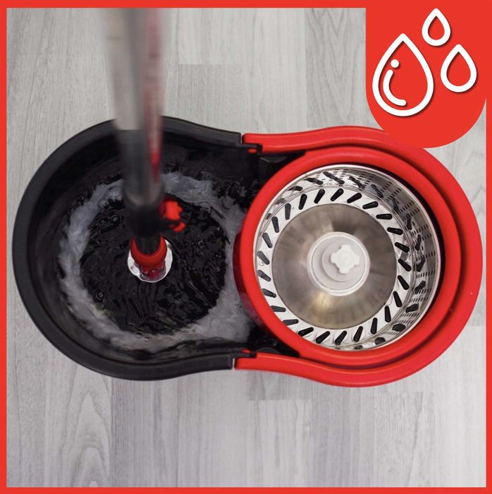 MOP OBROTOWY ROTACYJNY Z WIADREM dwukomorowym wkłady+gratis gąbki