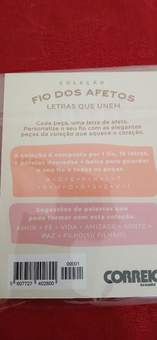Letra A, da coleção Fio dos Afetos, nova
